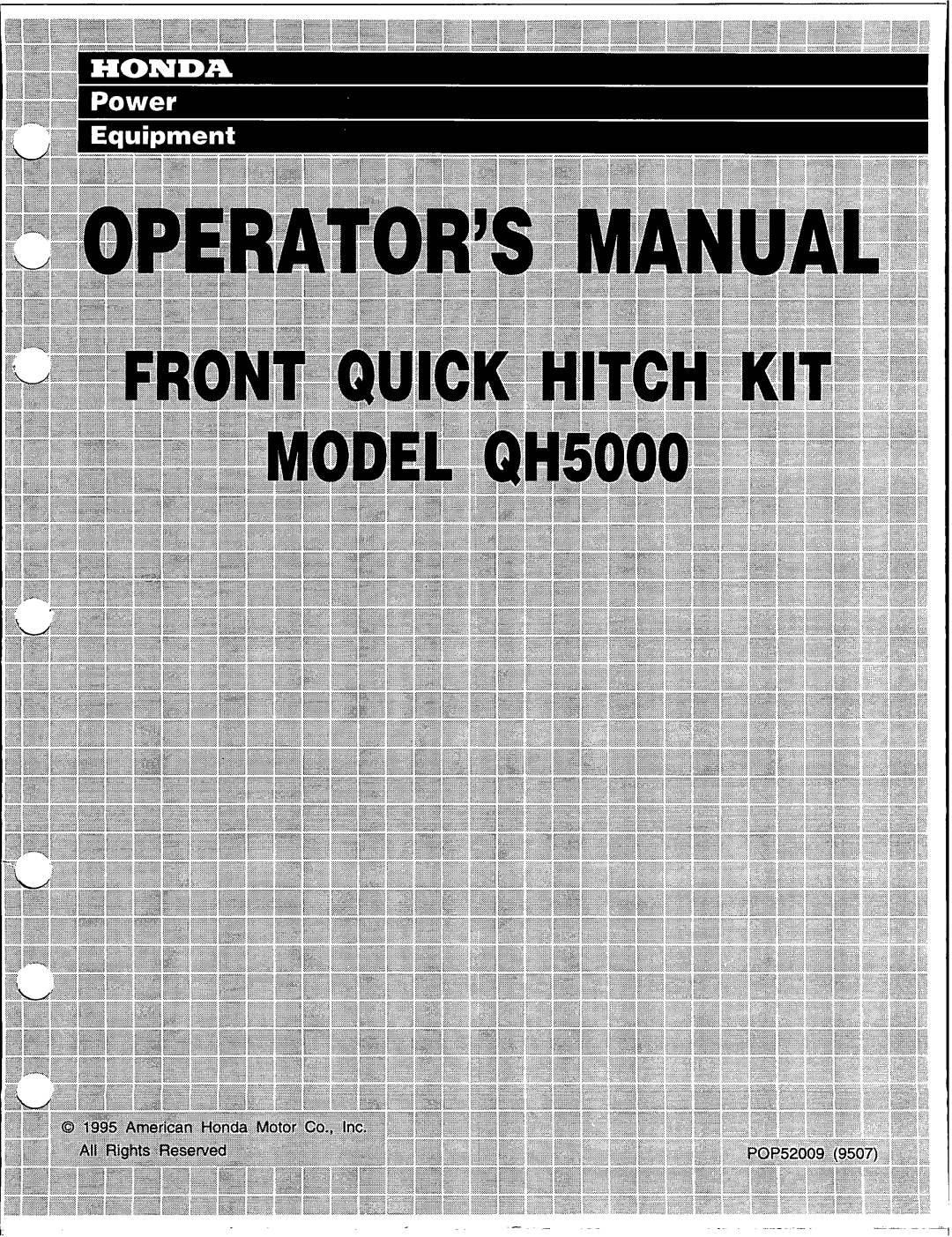 Honda Power Equipment QH5000 manual 