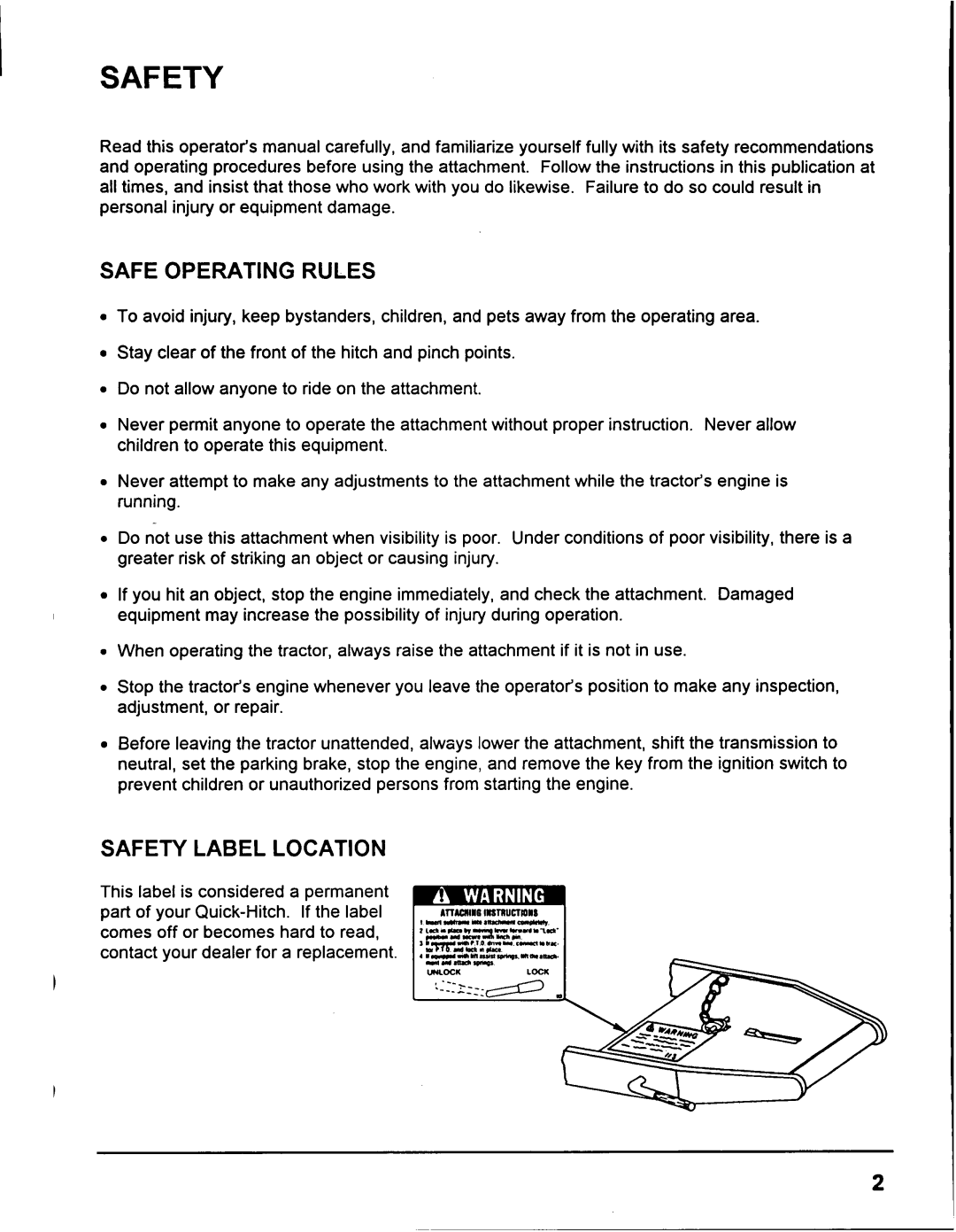 Honda Power Equipment QH5000 manual Safe Operating Rules, Safety Label Location 