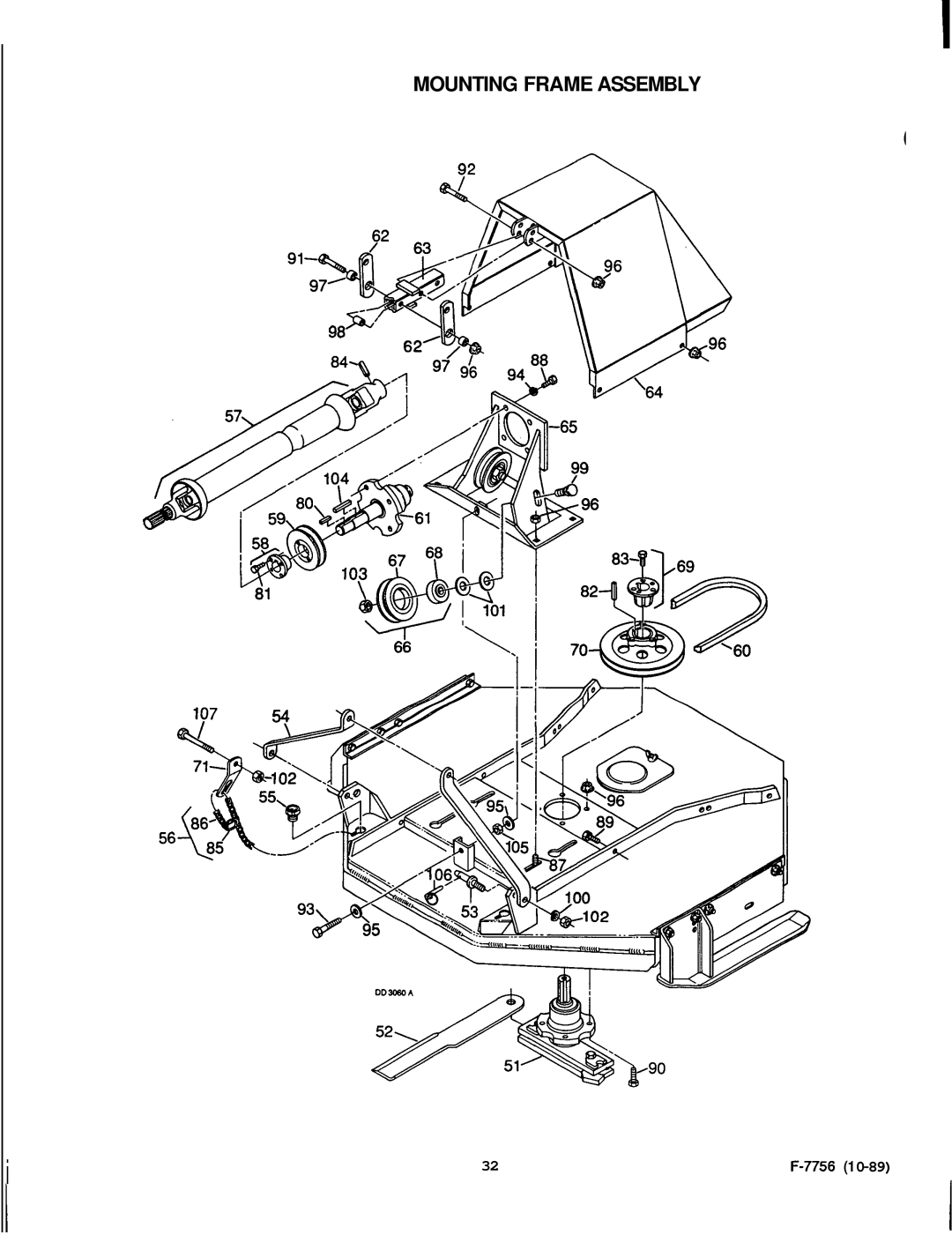 Honda Power Equipment RM752A manual Mounting Frame Assembly 