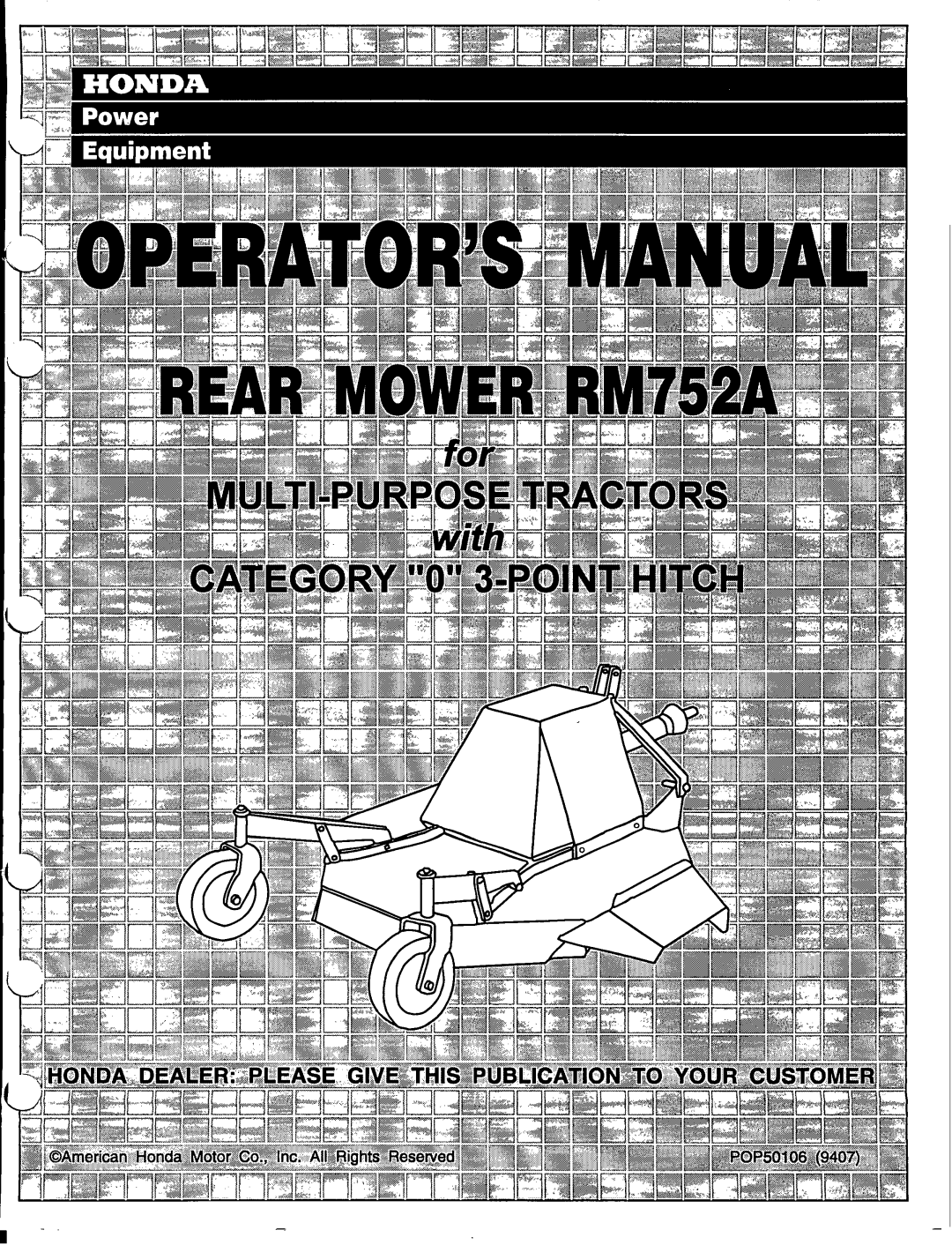 Honda Power Equipment RM752A manual 