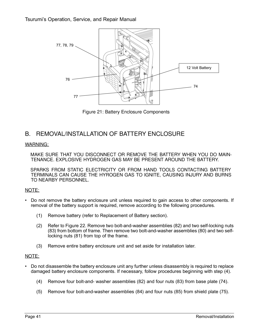 Honda Power Equipment TPG-2900H-DX, TPG-7000H-DXE REMOVAL/INSTALLATION of Battery Enclosure, Battery Enclosure Components 