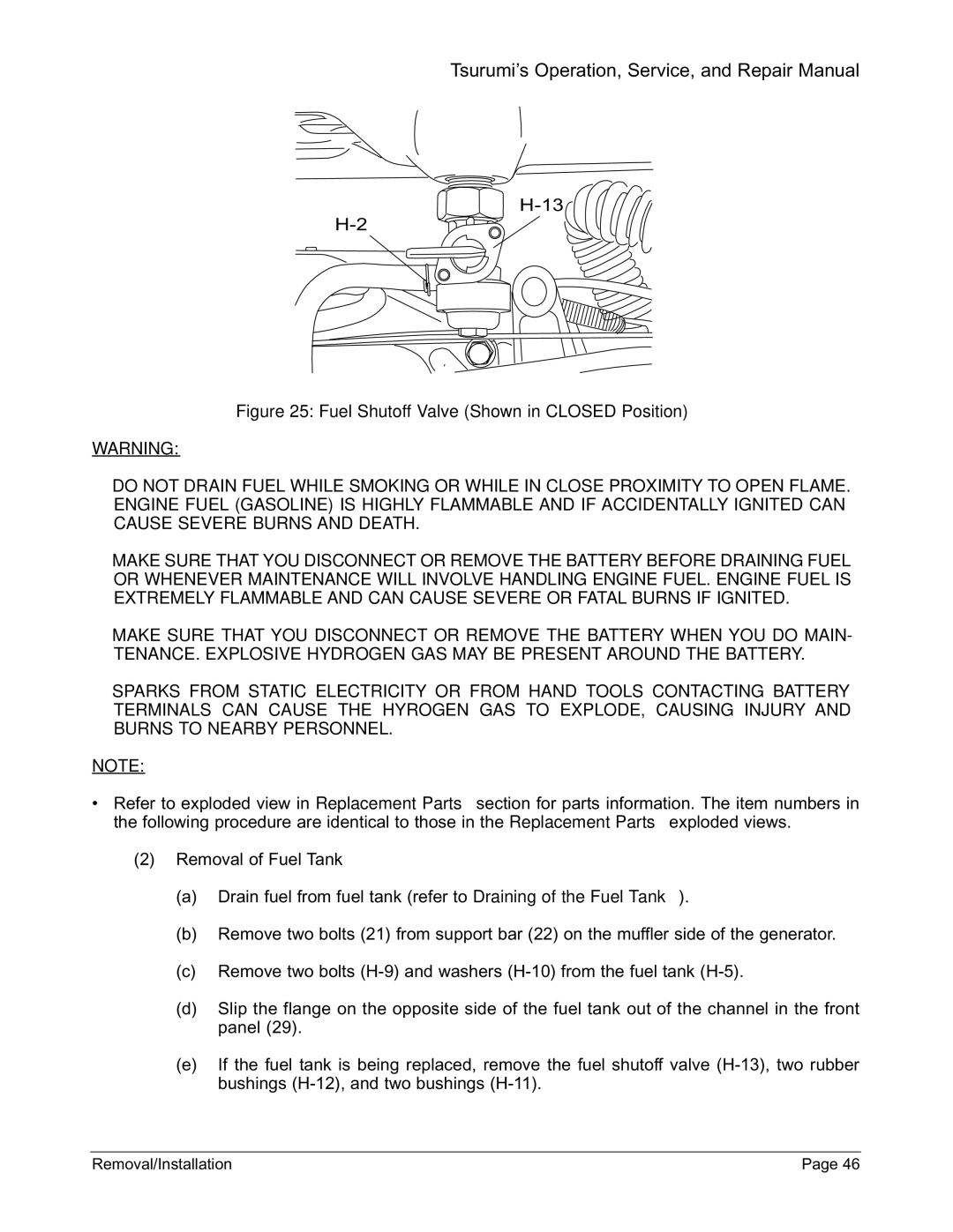 Honda Power Equipment TPG-7000H-DXE, TPG-2900H-DX, TPG-6000H-DX, TPG-4300H-DX Fuel Shutoff Valve Shown in Closed Position 