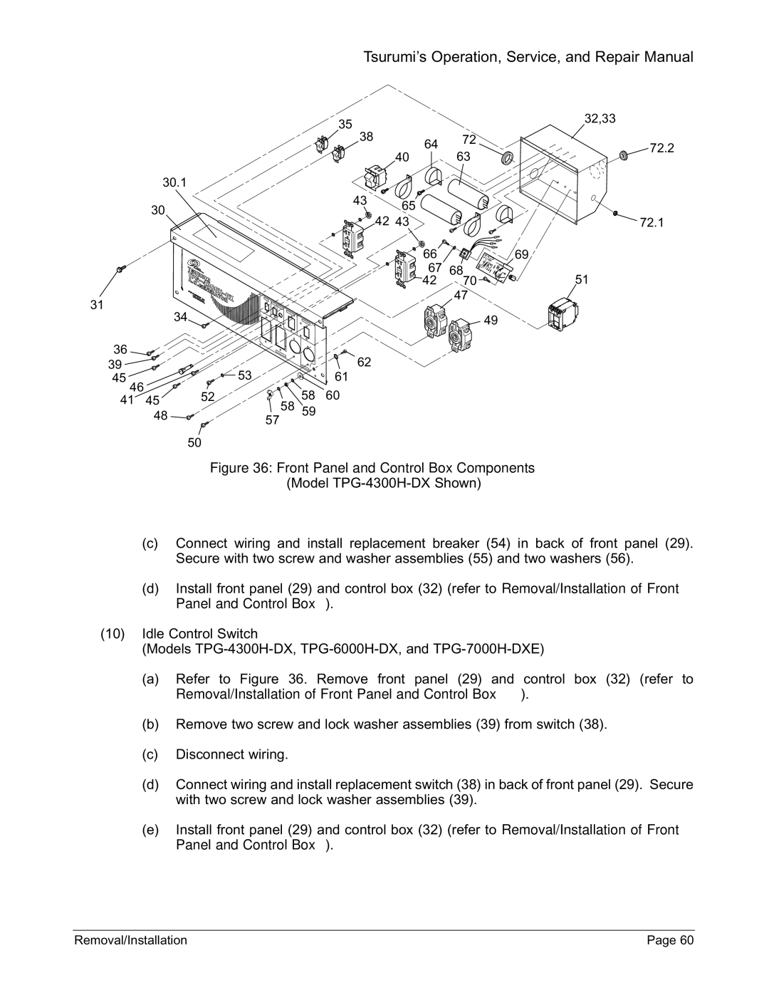 Honda Power Equipment TPG-4300H-DX, TPG-2900H-DX, TPG-7000H-DXE, TPG-6000H-DX manual 72.2 