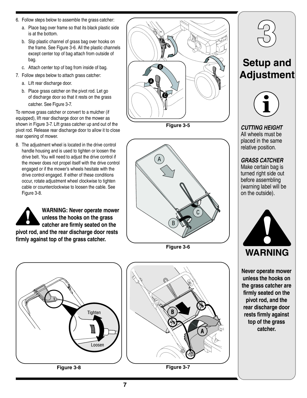 Honda Power Equipment V550 warranty Setup Adjustment 