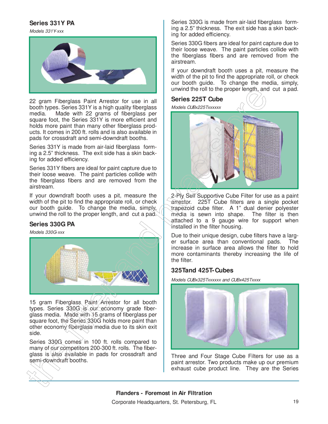 Honeywell 11255 manual Series 331Y PA, Series 330G PA, Series 225T Cube, 325Tand 425T-Cubes 