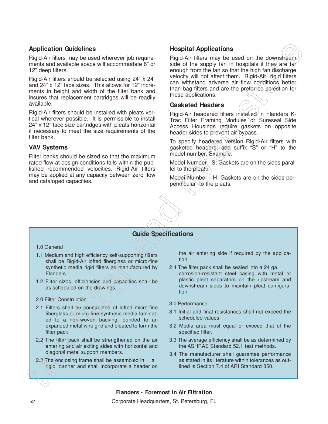 Honeywell 11255 manual Application Guidelines, VAV Systems, Hospital Applications, Gasketed Headers 