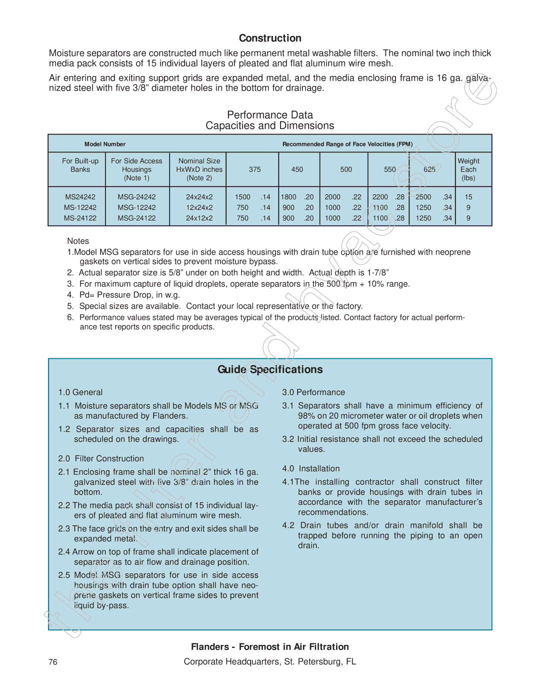 Honeywell 11255 manual Performance Data Capacities and Dimensions, Installation 