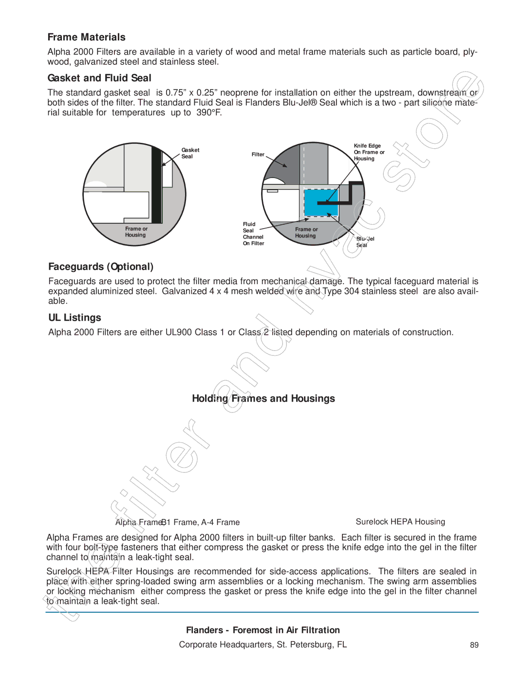 Honeywell 11255 manual Frame Materials, Holding Fr mes and Housings 