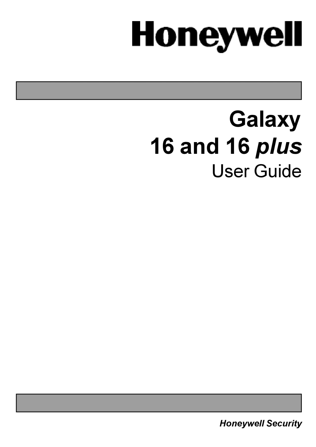 Honeywell 16 Plus manual Galaxy 16 and 16 plus 