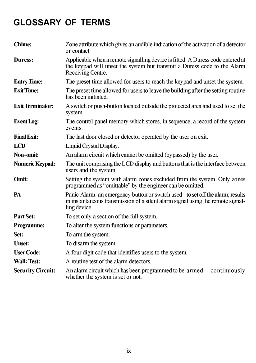 Honeywell 16 Plus manual Glossary of Terms 