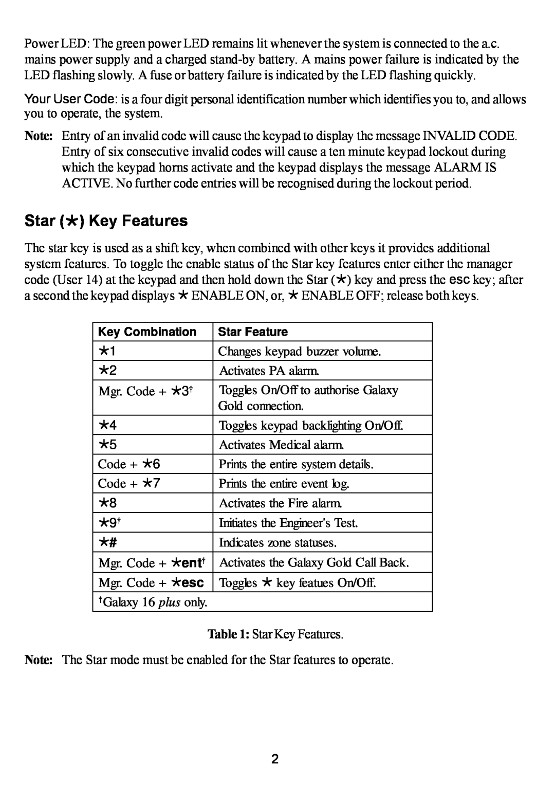Honeywell 16 Plus manual Star ¸ Key Features 