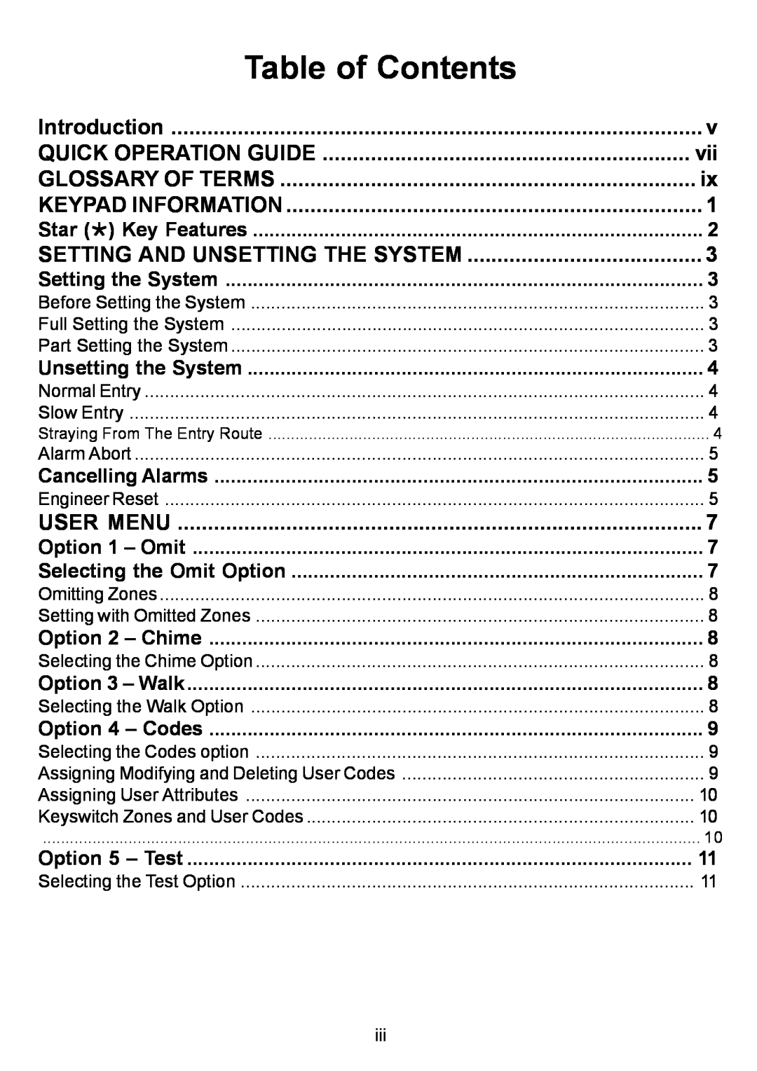 Honeywell 16 Plus manual Table of Contents 