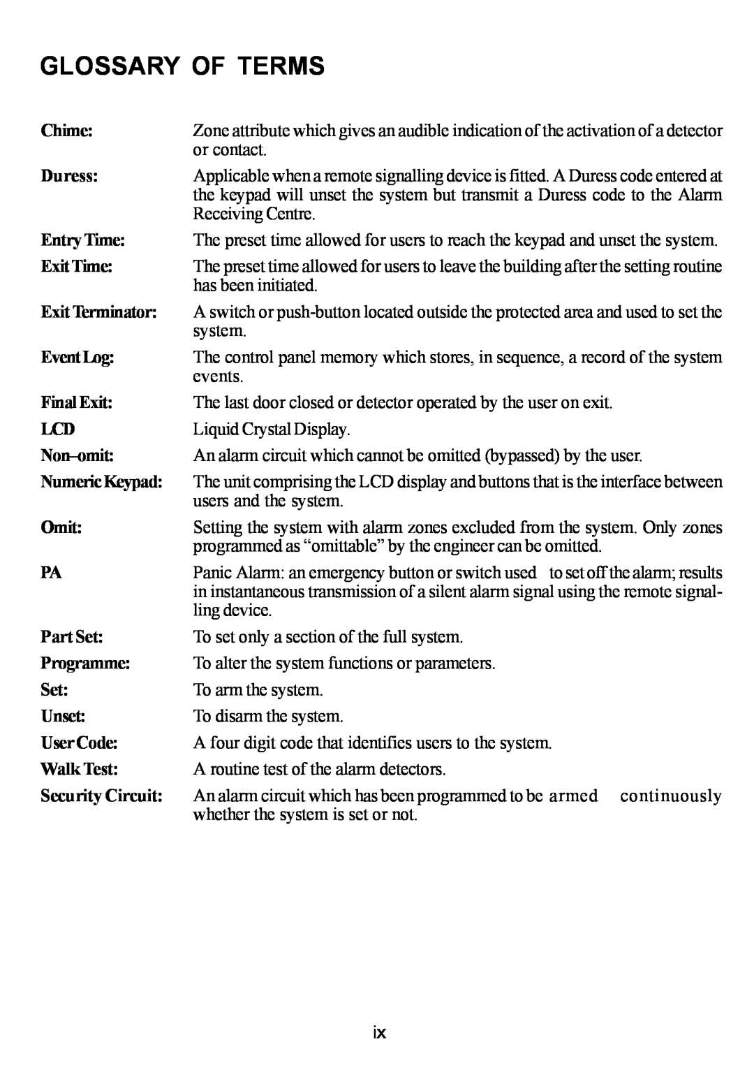 Honeywell 16 Plus manual Glossary Of Terms 