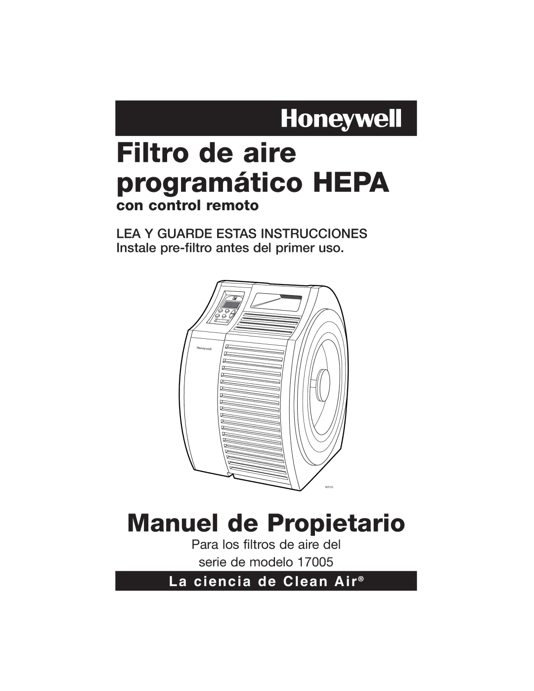 Honeywell 17005 owner manual Filtro de aire programático Hepa 