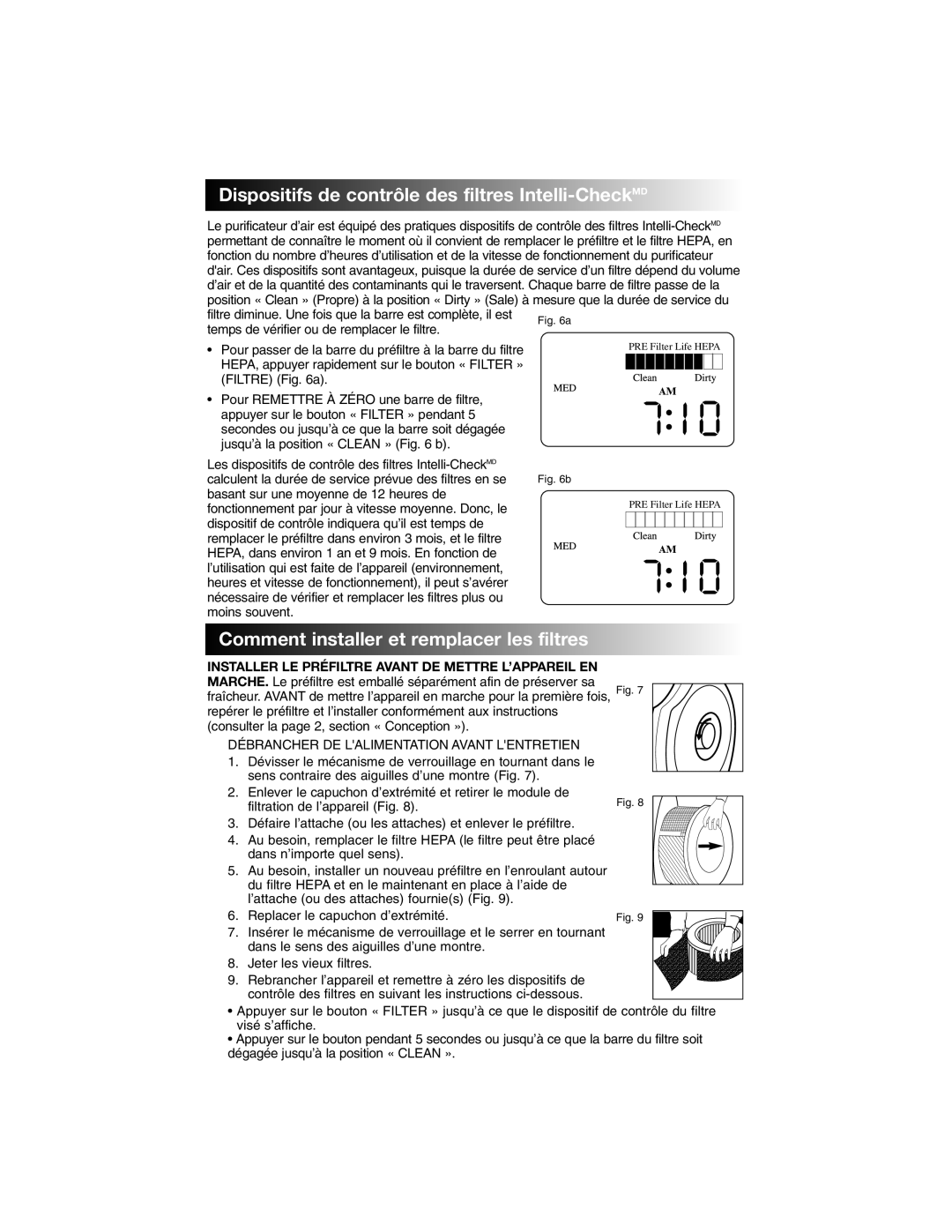 Honeywell 17005 Dispositifs de contrô le des filtres Intelli CheckMD, Comment installer et remplacer les filtres 