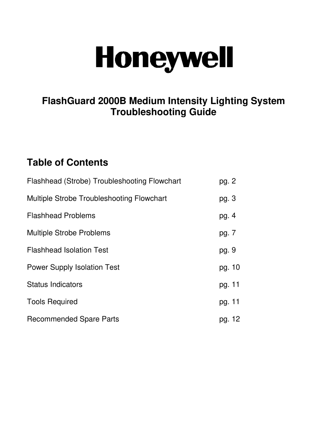 Honeywell 2000B manual 