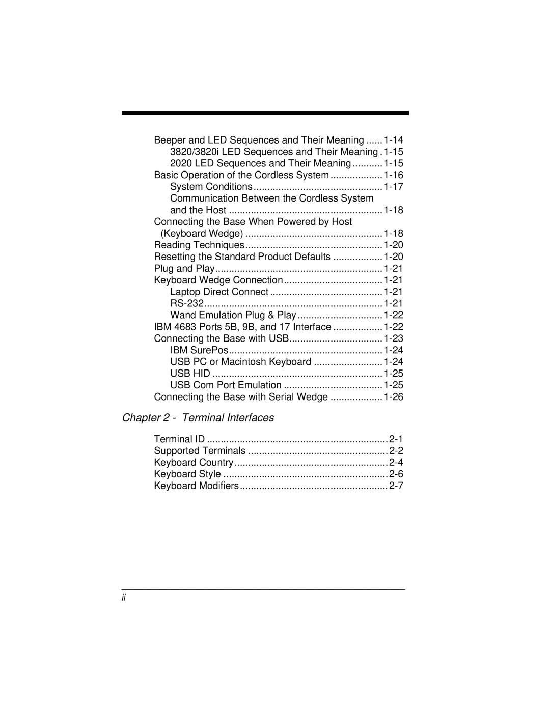 Honeywell 2020 manual Terminal Interfaces 