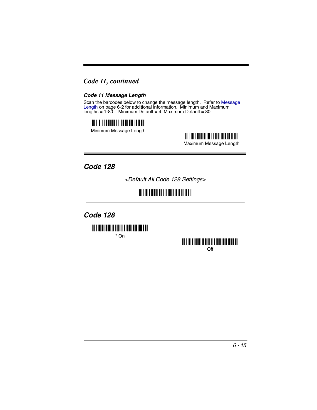 Honeywell 2020 manual Code 11 Message Length 