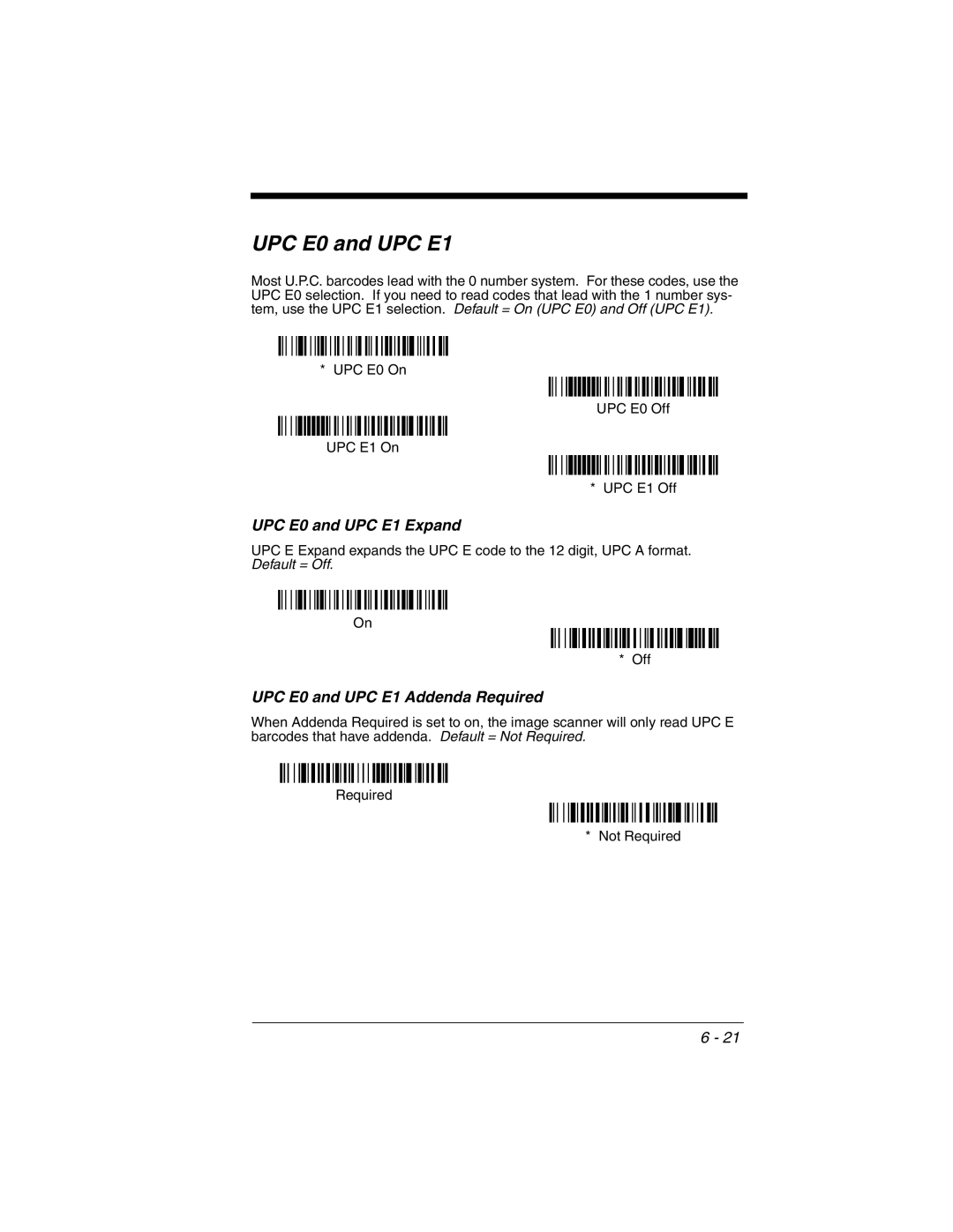 Honeywell 2020 manual UPC E0 and UPC E1 Expand, UPC E0 and UPC E1 Addenda Required 