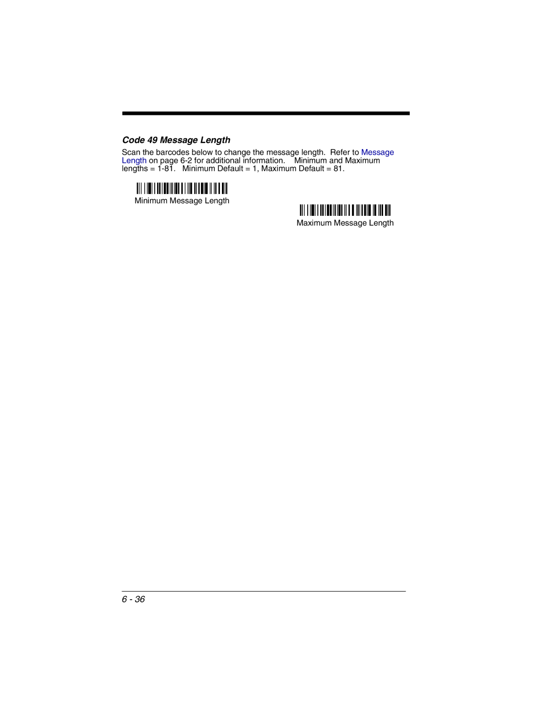 Honeywell 2020 manual Code 49 Message Length 