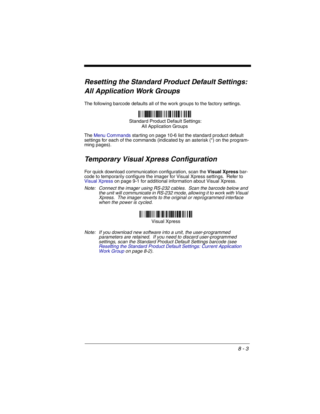 Honeywell 2020 manual Temporary Visual Xpress Configuration 