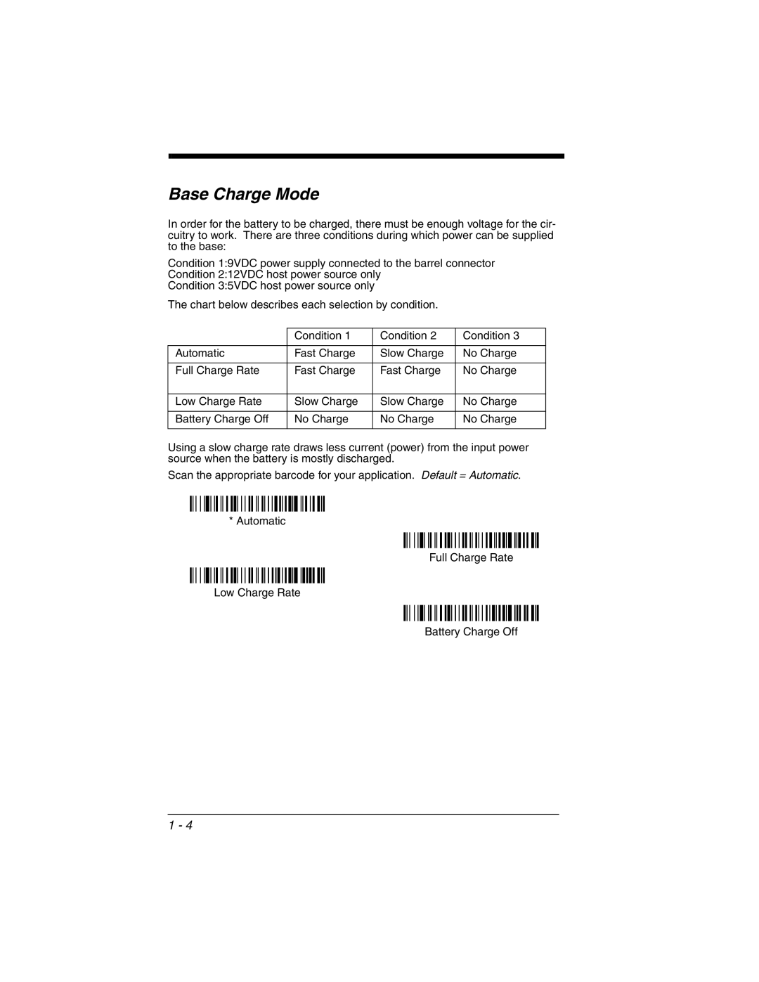 Honeywell 2020 manual Base Charge Mode 