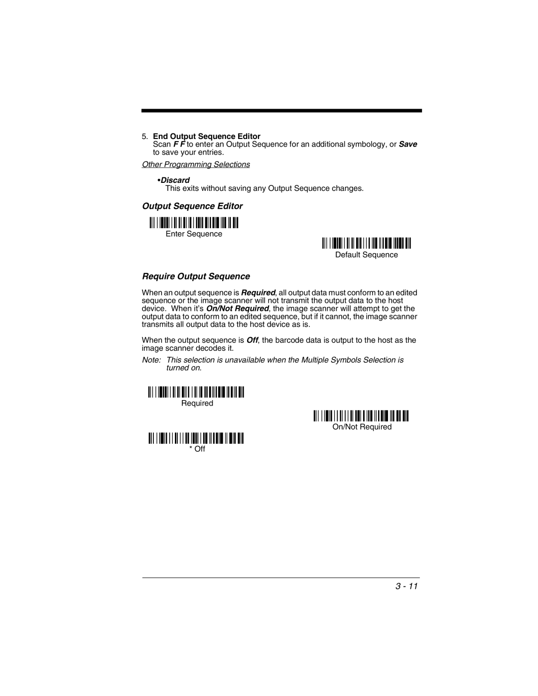 Honeywell 2020 manual Require Output Sequence, End Output Sequence Editor 