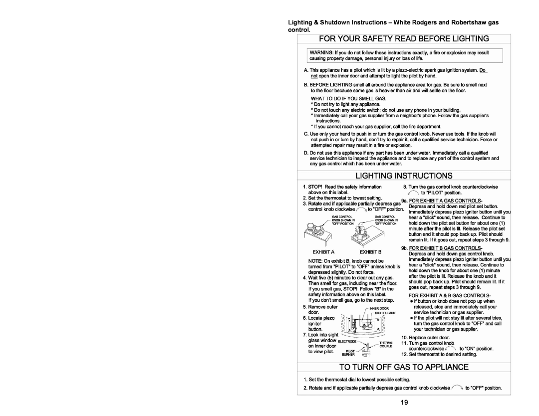 Honeywell Gas Water Heater, 238-47969-00A instruction manual 