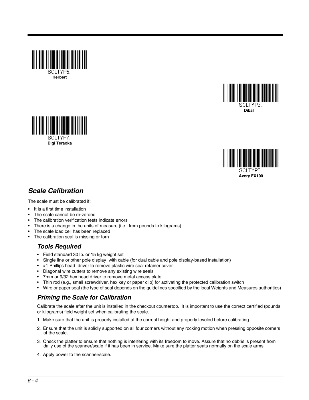 Honeywell 2700 manual Scale Calibration, Tools Required, Priming the Scale for Calibration 