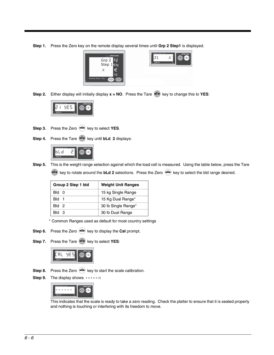 Honeywell 2700 manual Step, Group 2 bld Weight Unit Ranges 