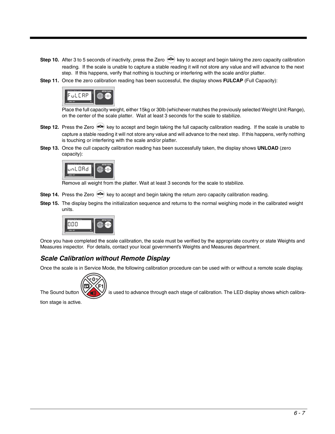 Honeywell 2700 manual Scale Calibration without Remote Display, Fulcap 