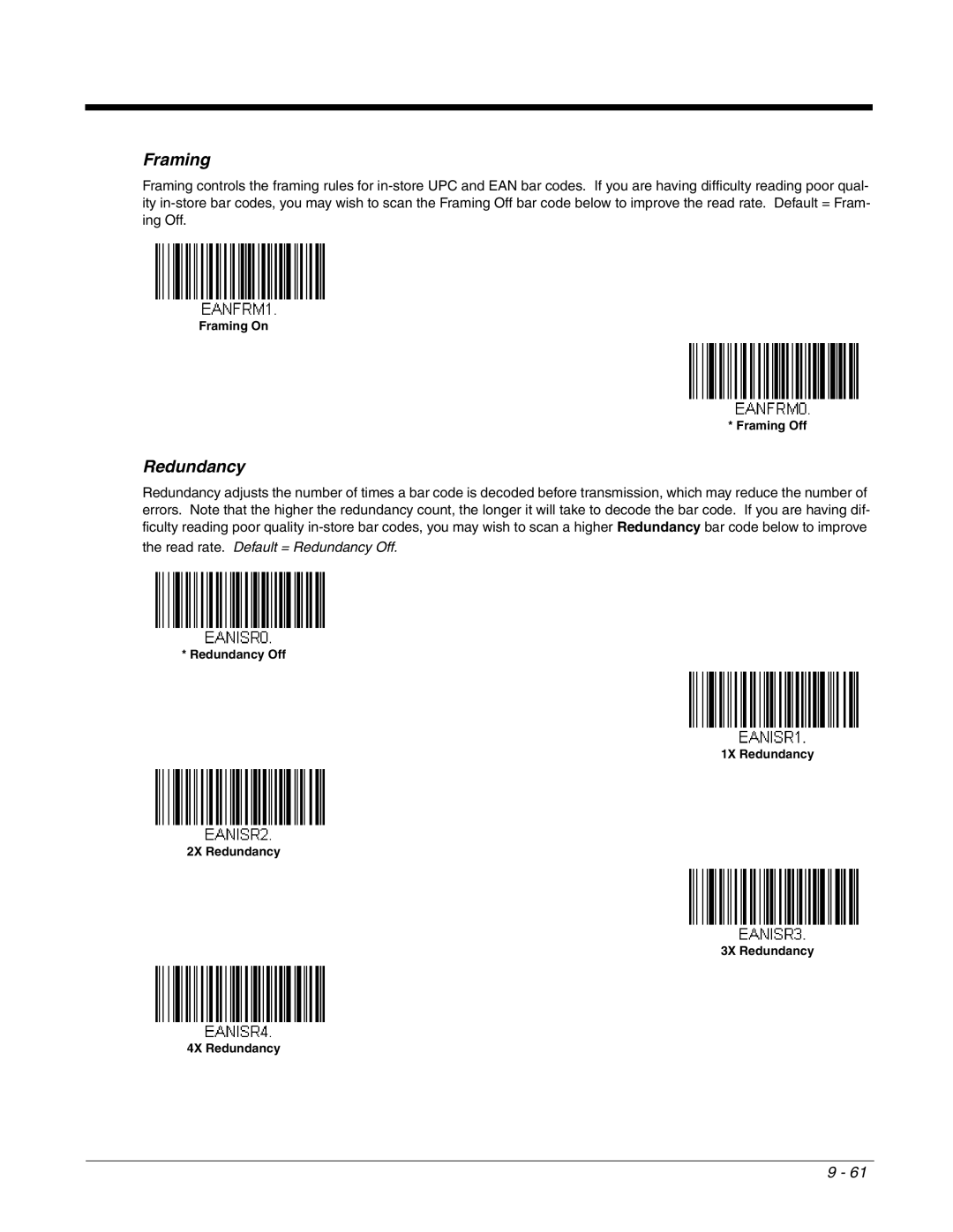 Honeywell 2700 manual Framing, Redundancy 