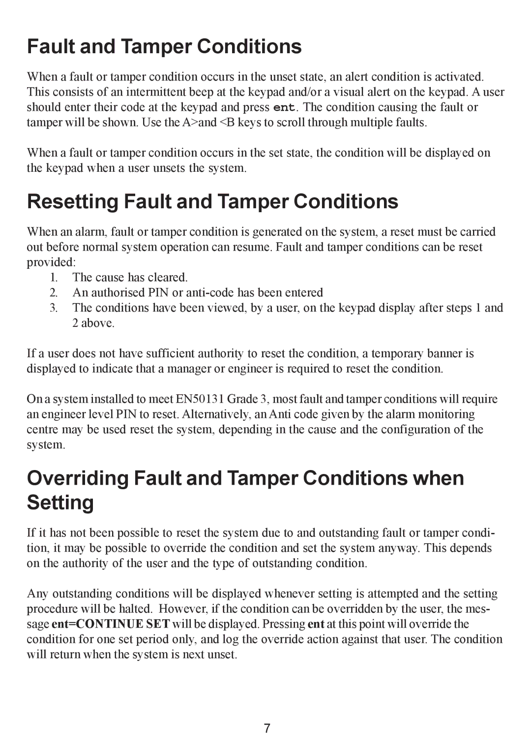 Honeywell 3-520C, 3-48C, 3-144C manual Fault and Tamper Conditions 