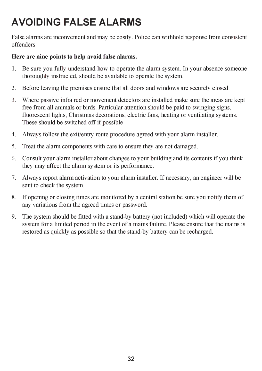 Honeywell 3-520C, 3-48C, 3-144C manual Avoiding False Alarms, Here are nine points to help avoid false alarms 