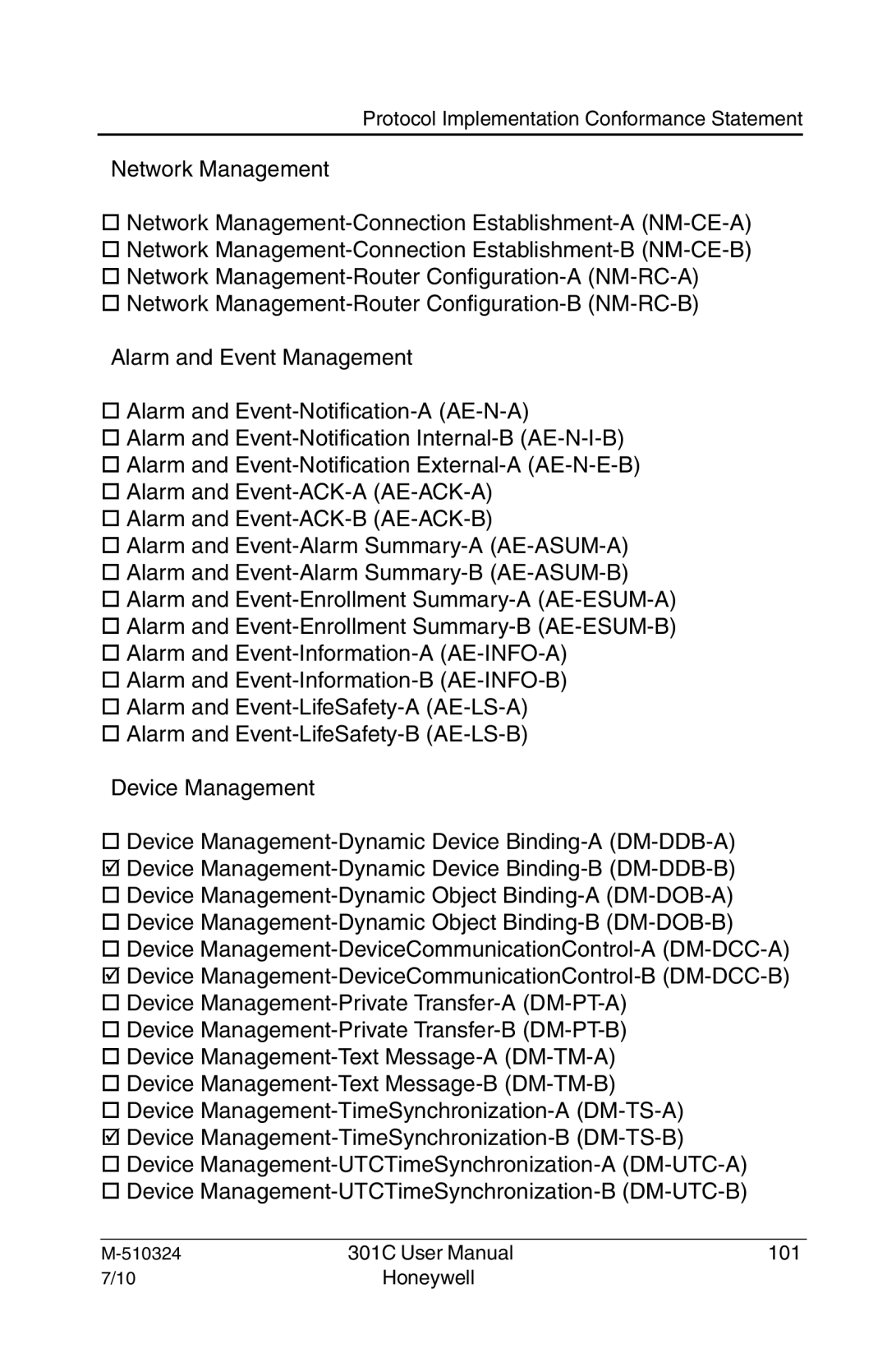 Honeywell 301c user manual 101 