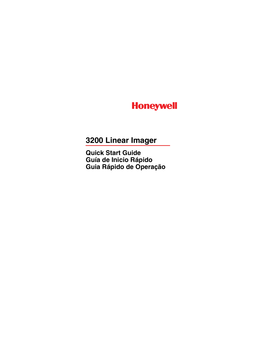 Honeywell 3200 quick start Linear Imager 