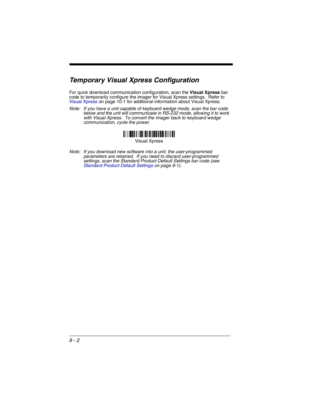 Honeywell 3800gHD manual Temporary Visual Xpress Configuration 