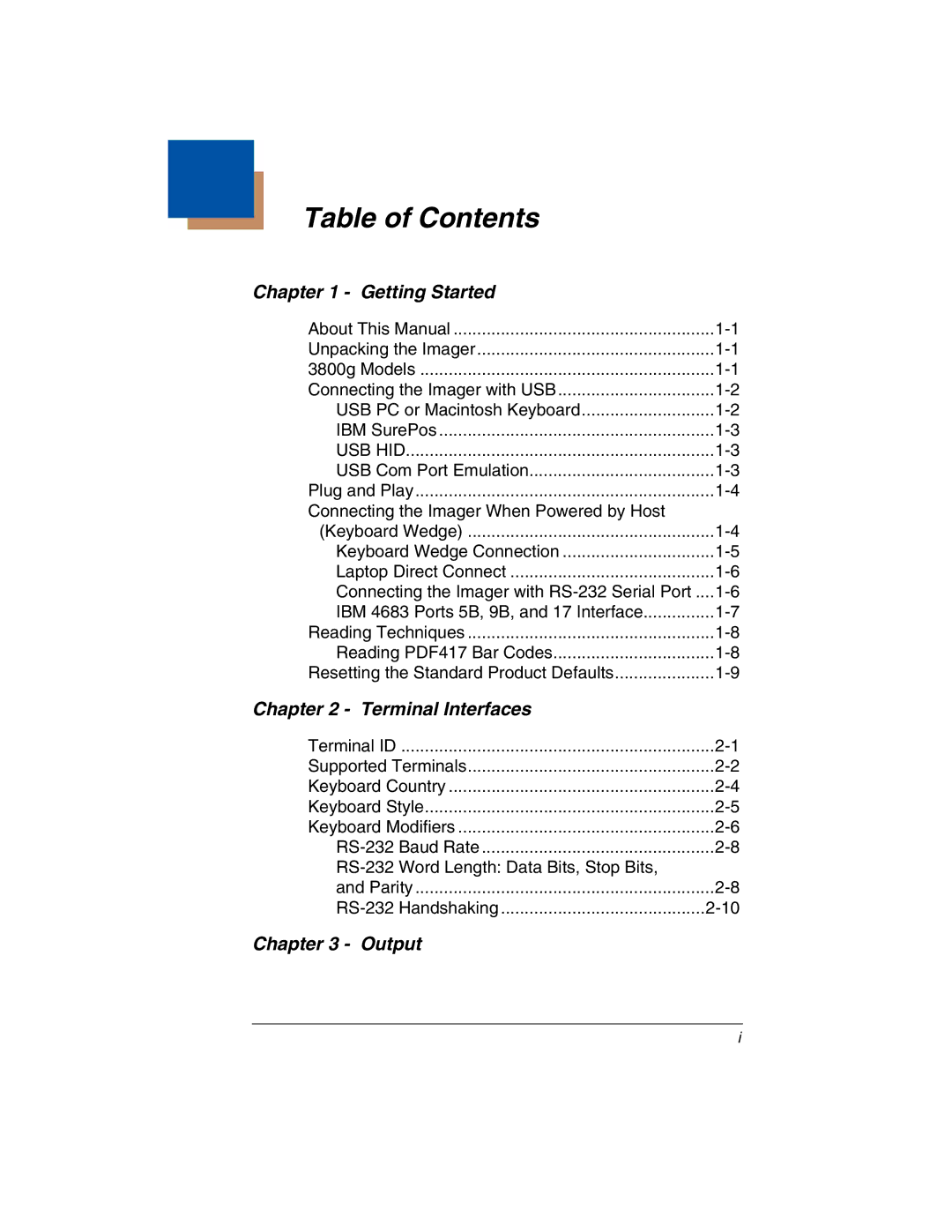 Honeywell 3800gHD manual Table of Contents 