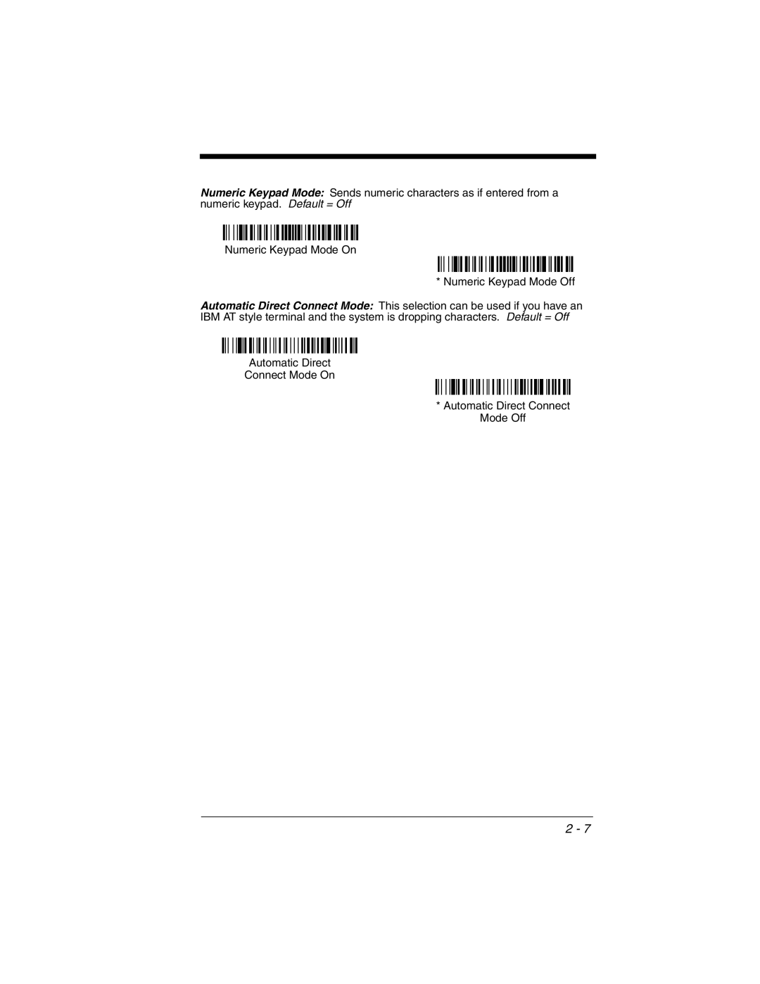 Honeywell 3800gHD manual Automatic Direct Connect Mode On Mode Off 