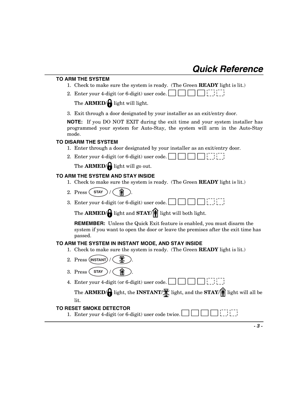 Honeywell 848, 400, 600, 624 manual Quick Reference 