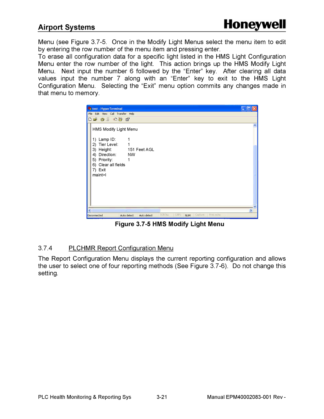 Honeywell 40002083 installation and operation guide HMS Modify Light Menu 