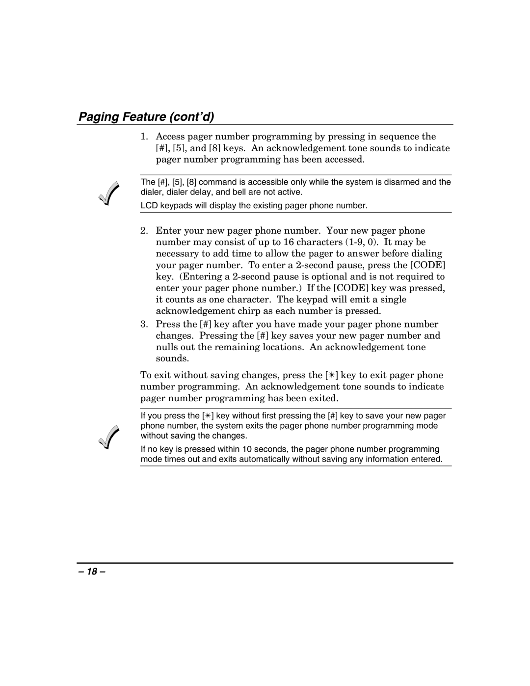 Honeywell 408EU manual Paging Feature cont’d 