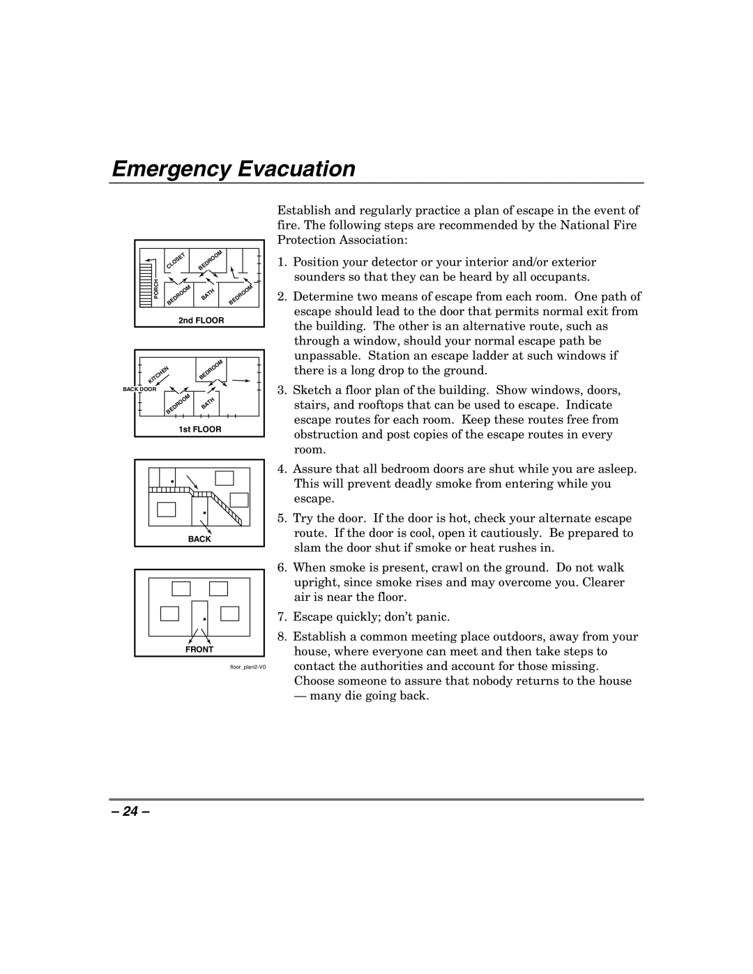 Honeywell 408EU manual Emergency Evacuation 