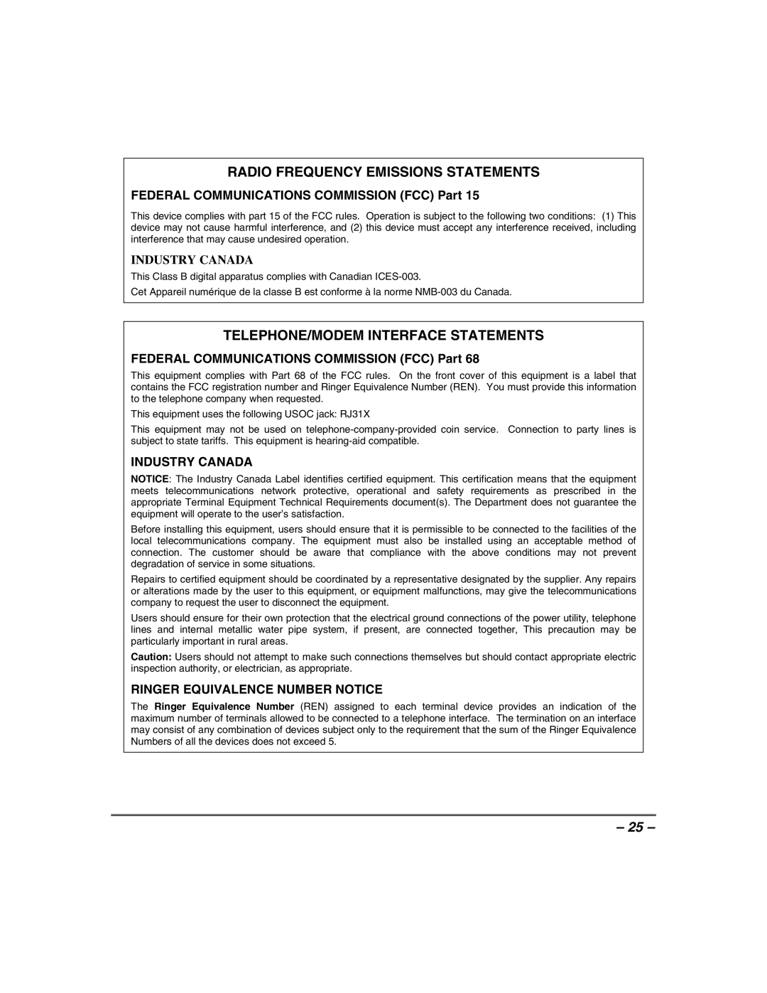 Honeywell 408EU manual Radio Frequency Emissions Statements 