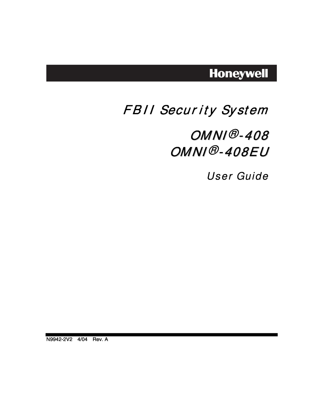 Honeywell manual FBII Security System OMNI-408 OMNI-408EU, User Guide 