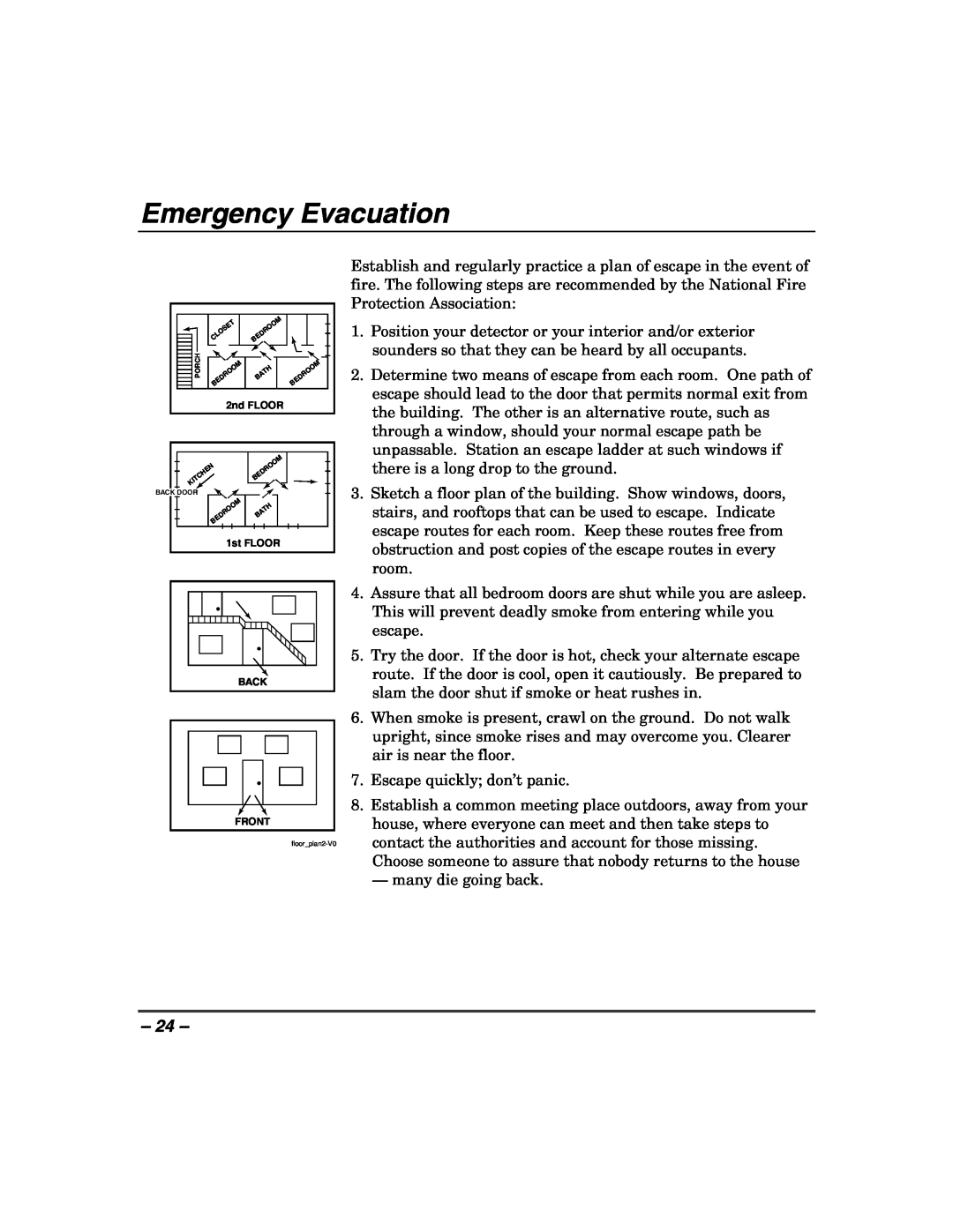 Honeywell 408EU manual Emergency Evacuation 