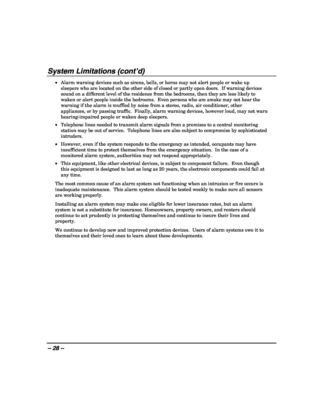 Honeywell 408EU manual System Limitations cont’d 
