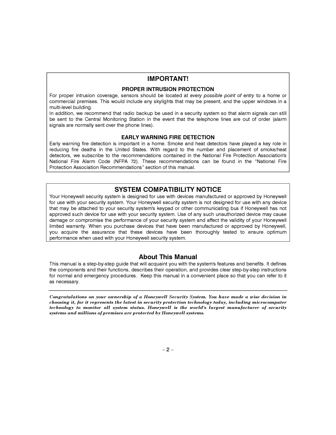 Honeywell 4110XM manual About This Manual, Proper Intrusion Protection 