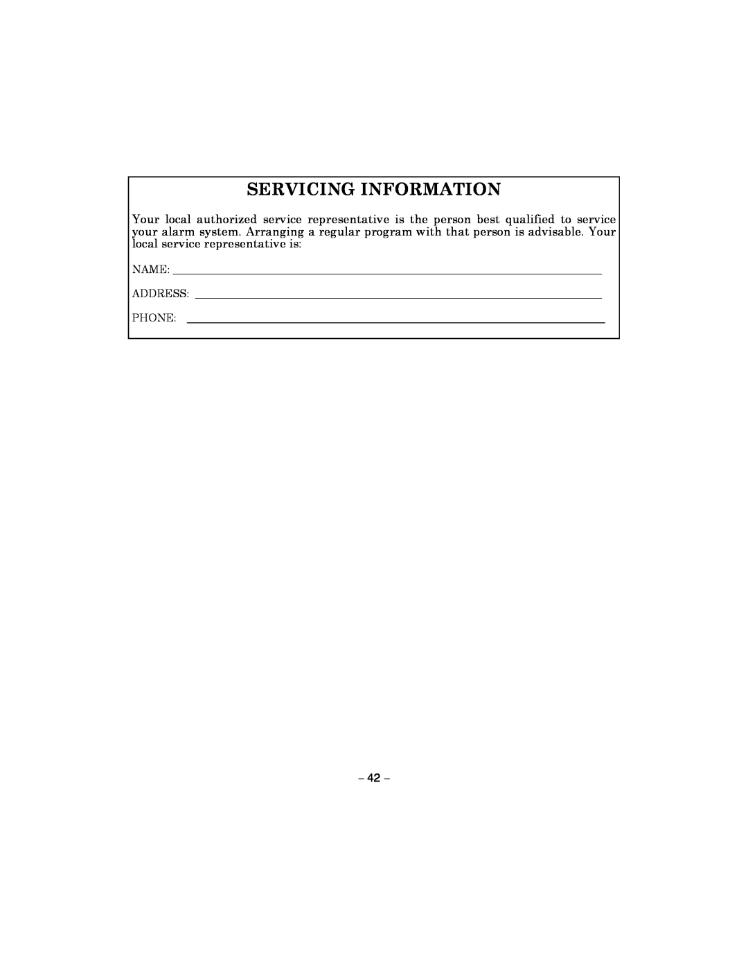 Honeywell 4110XM manual Servicing Information 