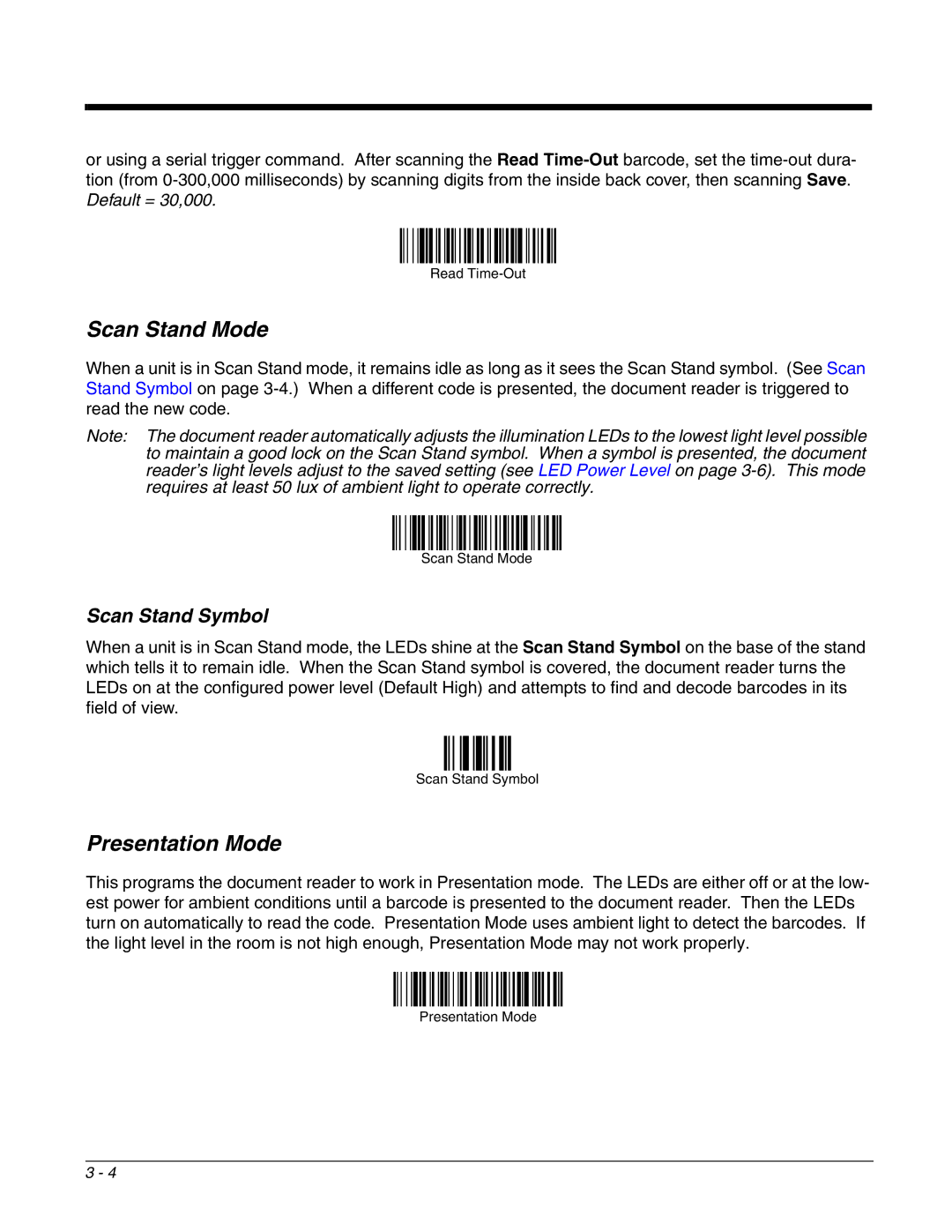 Honeywell 4800dr manual Scan Stand Mode, Presentation Mode, Scan Stand Symbol 